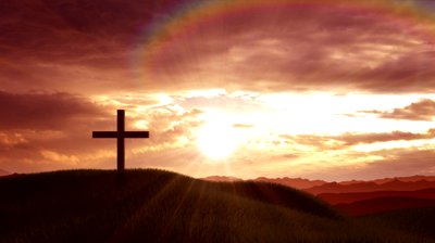 stock-footage-christian-crosses-on-a-hill-at-sunset